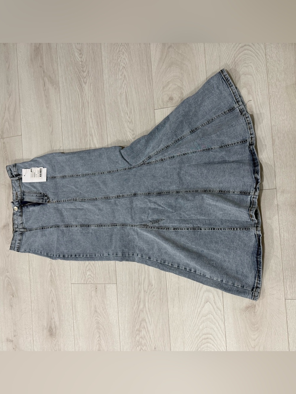 Touche Prive Women's Gray Flared Jeans Skirt
